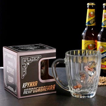 

Mug "unbreakable", 3 bullets, for beer, 500 ml 5208253