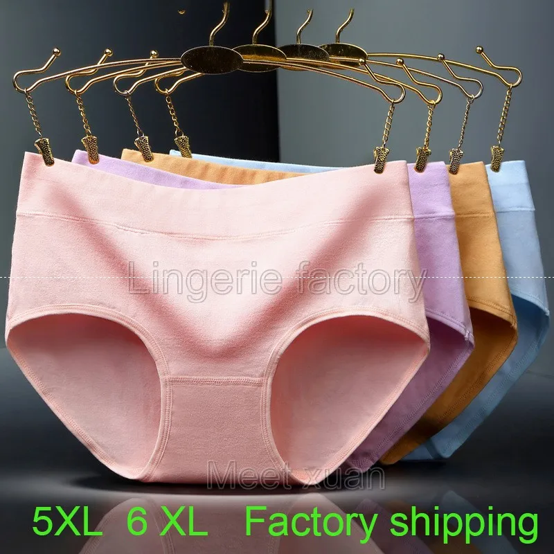 6XL плюс размер женские трусы мягкий хлопок нижнее белье для высокой талии женский сексуальный бесшовный трусики фабричная