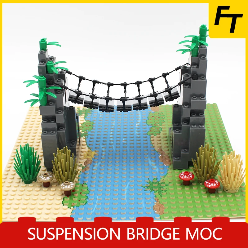 Конструктор маленький детский строительный блок подвесной мост лестница MOC