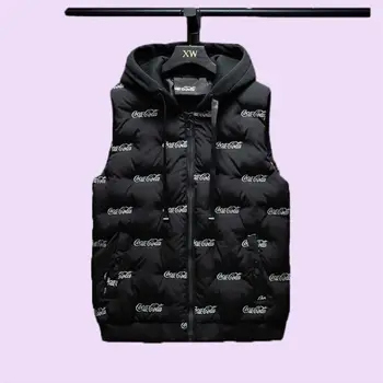 

2020 Men Vests Spring And Autumn Youth Cotton Vest Men Vests Thickened Hooded Student Cotton Vest