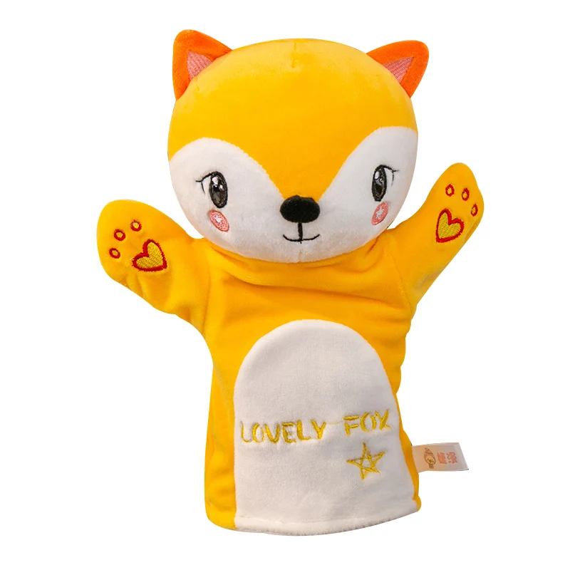 

Animal Plush Hand Puppets Childhood Kids Baby Cute Soft Toy Rabbit Cat Tiger Shape Story Pretend Playing Dolls Gift For Children