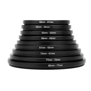 

8 PCS/Set Filter Ring Adapter Easy to Use Solid Aluminum Alloy Durable Lens Filter Adapter for Photography Camera DSLR