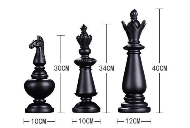 1 Set Resin Chess Pieces Ornaments International Chess Figurines Decoration Family Board Game Home Decoration Crafts Set