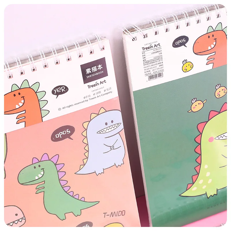 Милый мультфильм Динозавр Kawaii альбом для рисования A4 чистая бумага Блокнот 80P