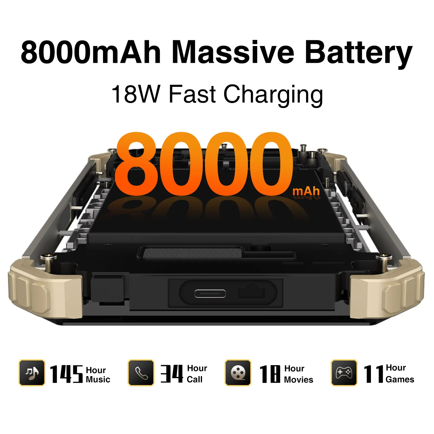 Oukitel F150 IP68/69K Rugged SmartPhone 6GB+64GB 8000mAh Octa Core Mobile Phone NFC 5.86'' HD+ MediaTek Helio G25 13MP Camera