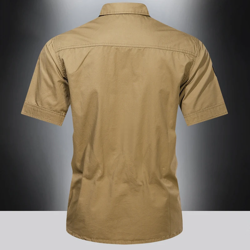 Men Casual Short Sleeve Pure Cotton Shirt 5XL A2F168 casual short sleeved shirt short sleeved shirt