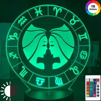 

Kids Night Light Gemini Led Colorful Touch Sensor Nightlight for Home Decoration Light Birthday Gift Twelve Constellation Lamp