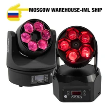 LED Fascio + Lavare Sei Api Occhi 6x15W RGBW DMX512 11/14 Canali Effetto di Fase di Illuminazione di Buona Per DJ del Partito Della Discoteca Pista da ballo Club Bar