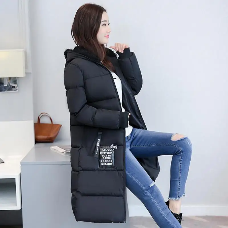 

Cotton coat Women long autumn coat 2019 new fashion baseball uniform down jacket cotton jacket bread service parka jacket M-4XL