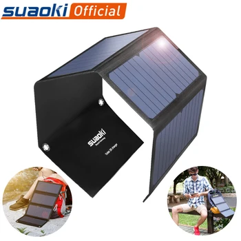 

Suaoki 7W/14W/20W/25W/28W Solar Panel Portable Folding Waterproof Sun Energy Charger Power Bank USB for Phone Charger Outdoor