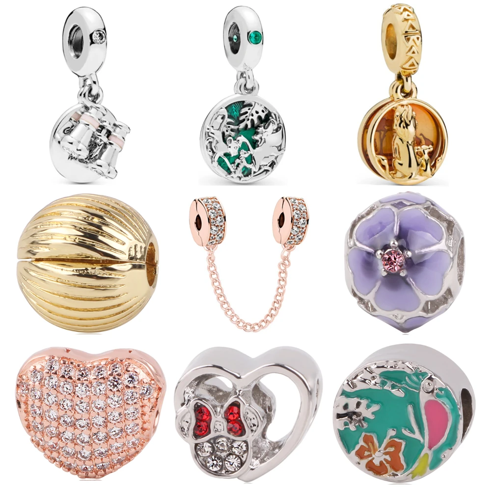 

Simple Style Lion Simba Rabbit Clip Flower Girl DIY Bead Fit Original Pandora Charms Silver Bracelet Trinket Jewelry For Women