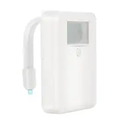 Белый ABS прочный энергосберегающий Сенсор 16-Цвет Туалет Свет Светодиодный светильник человека датчиком движения PIR Автоматическое ночное