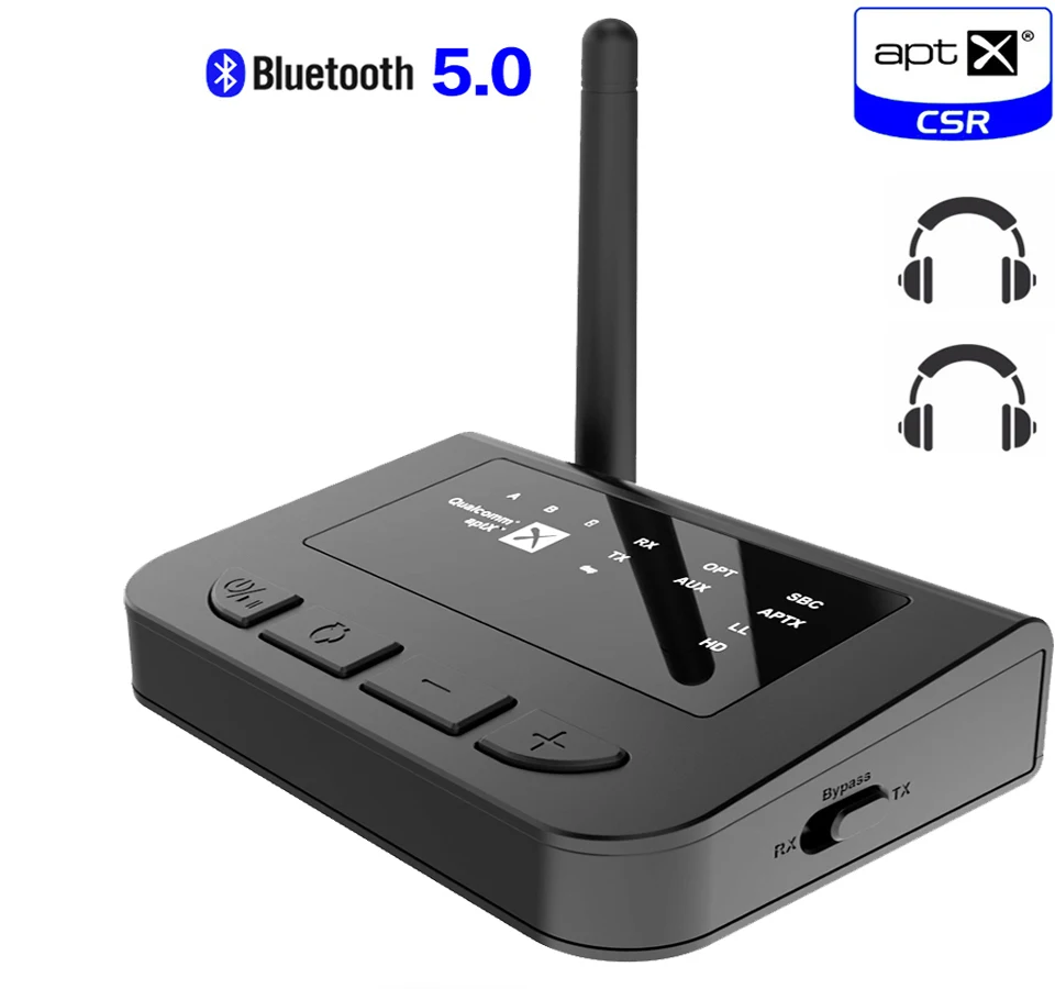 3,5 мм jack 80 м беспроводной aptx hd bluetooth 5,0 AUX преобразователь звука приемник адаптер handfree для автомобиля тв RCA