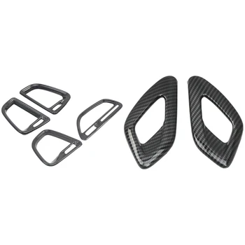 

2 Set Car Accessories: 1 Set Car Inner Door Handle Cover Trim & 1 Set Center Console A/C Air Vent Outlet Cover Trim Kit
