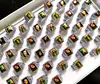 20/ 50pcs Wholesale Mix lot Bob Marley Ring Men's Punk Rocker Silver Plated Alloy Ring Male Party Jewelry Man Gift 4