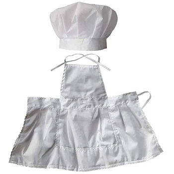 

Infant Baby Chef Apron Set Photography Props, Chef Unisex Baby Uniform Costume Photo Props Outfits White