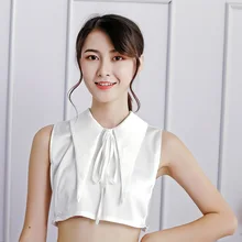 Женщины Поддельные Воротник бантом регулируемые съемные половина рубашки для соответствующие Топы SER88