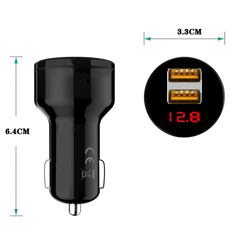 Быстрая зарядка 3.1A двойной USB Автомобильное зарядное устройство плюс светодиодный дисплей универсальное автомобильное зарядное устройство гнездо адаптеры для различных мобильных телефонов планшета