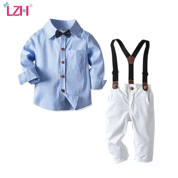 

LZH 2020 Autumn Children Clothing Suit Gentleman Stripe Shirt+Trousers 2Pcs Set Toddler Baby Boys Clothes Kids Costume 2-6 Years