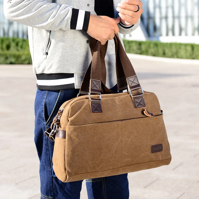 

New Style Men's Bag Casual Versatile Single-shoulder Canvas Bag Large Capacity Retro MEN'S Handbag Oblique Bag