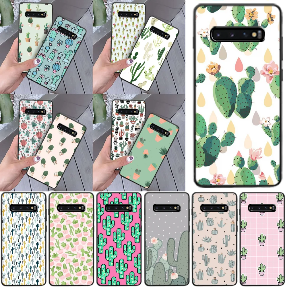

Cactus TPU Soft Silicone Phone Case Cover Phone Case for Samsung S9 plus S5 S6 edge plus S7 edge S8 plus S10 E S10 plus