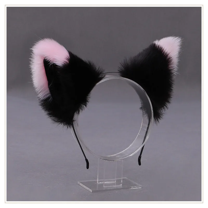 30 Colors Cartoon Cat Ears Hairband Headwear Fur Ear Cat Cosplay Head Band Hair Accessories For Women Girls Kid Party Headband morticia addams dress Cosplay Costumes