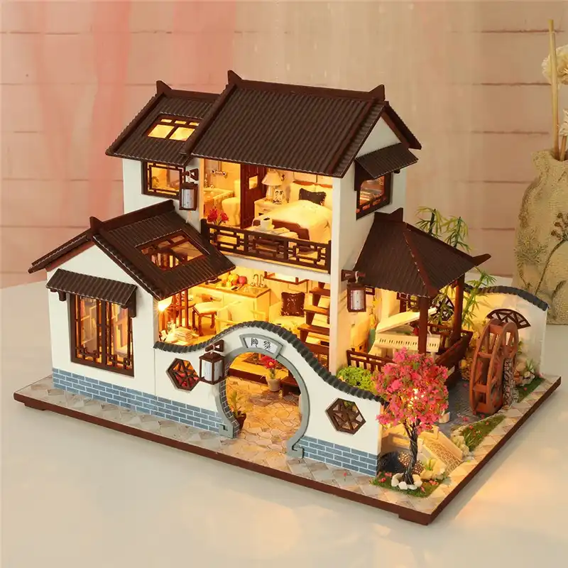 casas de muñecas de madera antiguas