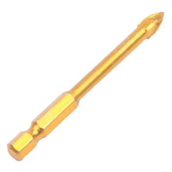 

10pcs 6mm Hex Shank Tungsten Steel Drill Bit Tile Glass Cross Spear Head New