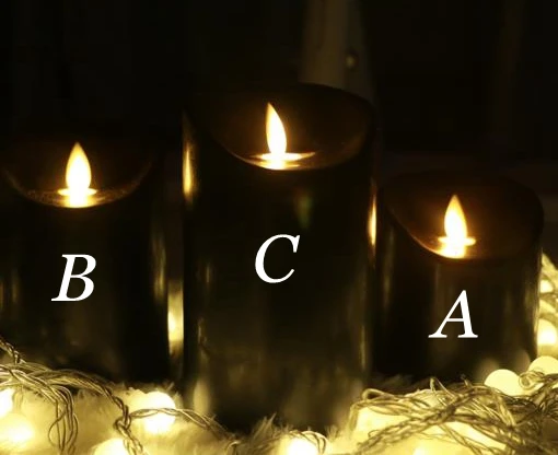 Set of 3 Black LED Electronic Dancing Flameless Candle Light Simulation Candle Battery Operated Wedding Festival Home Decor Water Ripple lamp - Цвет: Set of 3 Black