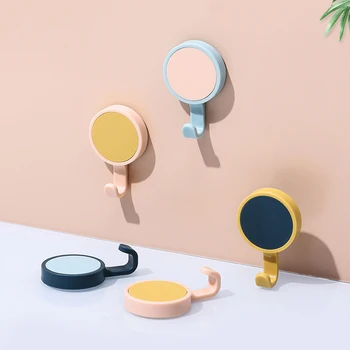 

3Pcs Strong Adhesive Hooks Wall-mounted Nail-Free Hooks Contrast Color Non-Marking Robe Hooks Kitchen Bathroom Hardware