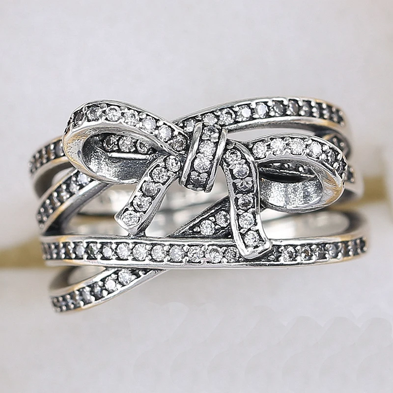 Нежные настроения кольцо подходит Bague Femme Свадьба для женщин прозрачный CZ 925 пробы серебро