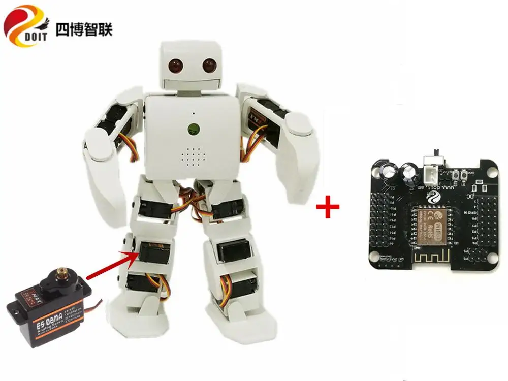 3D печать 18DOF мини гуманоидный робот с металлическим микро сервоприводом+ Plen2 сервопривод плата управления RC образование Роботизированная DIY для Arduino - Цвет: White with Control
