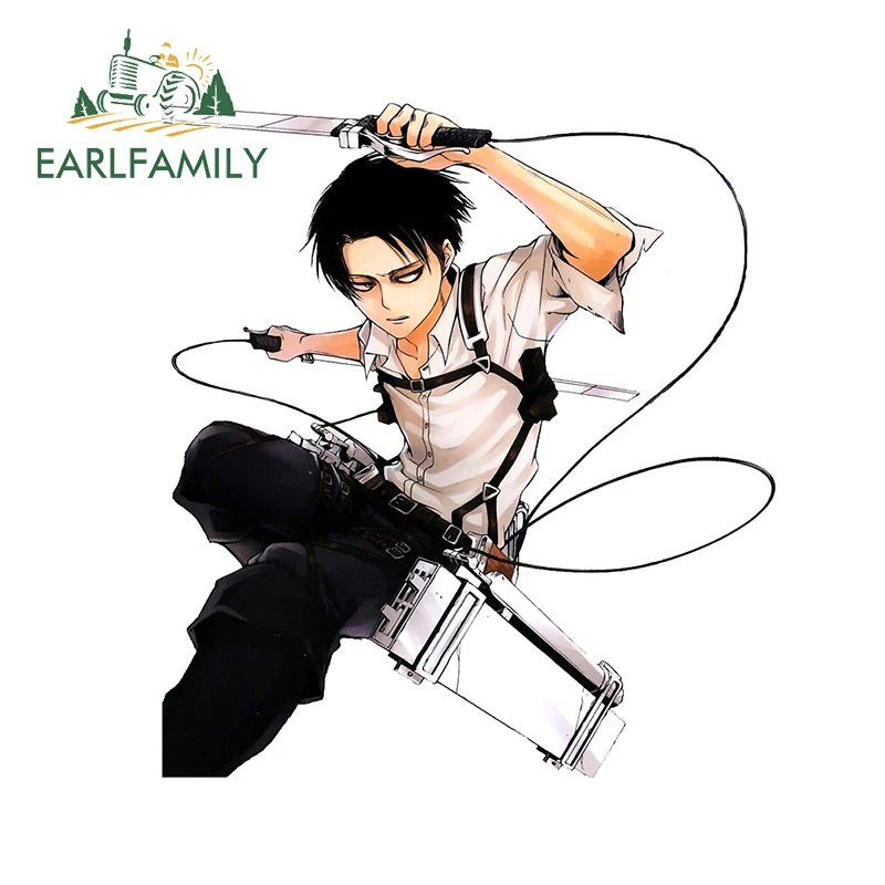 EARLFAMILY 13 см x 12 для атаки Титанов автомобильные наклейки и Levi Ackerman виниловые