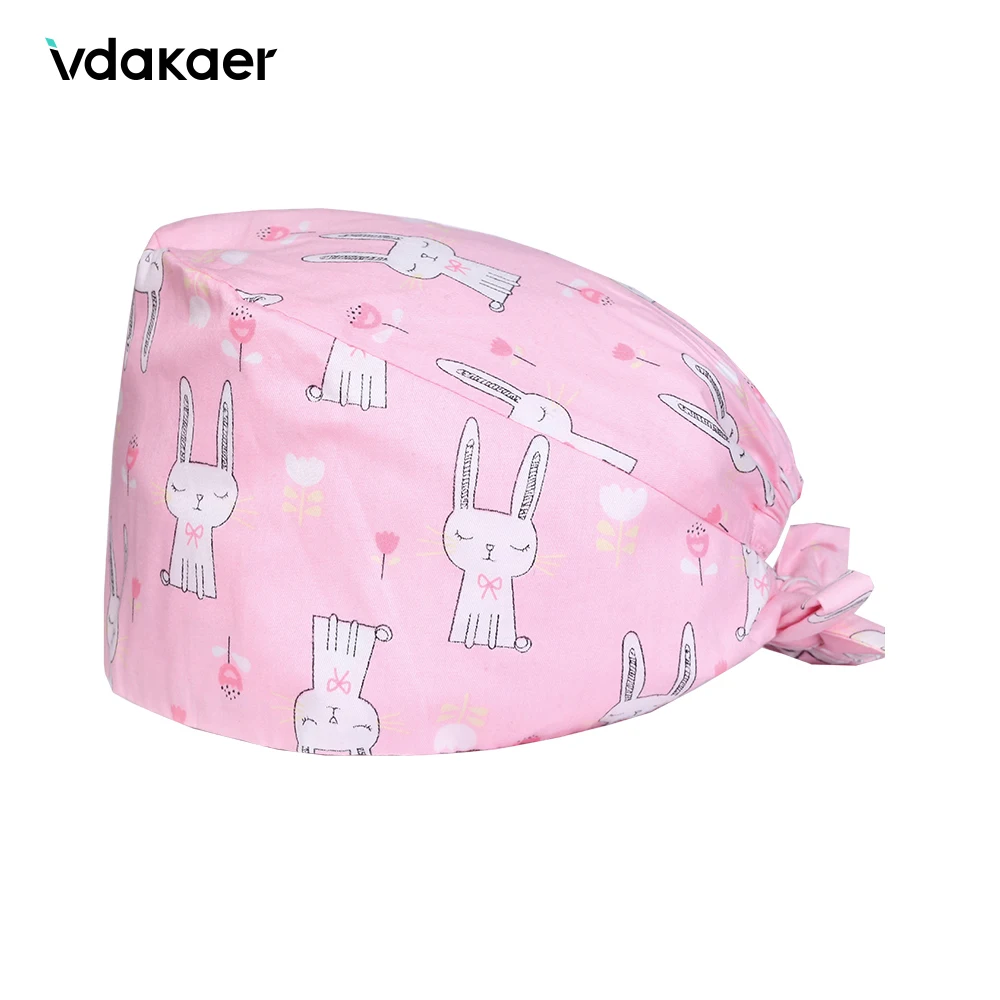 Розовый кролик печать новых домашних животных ветеринарная работа шляпы