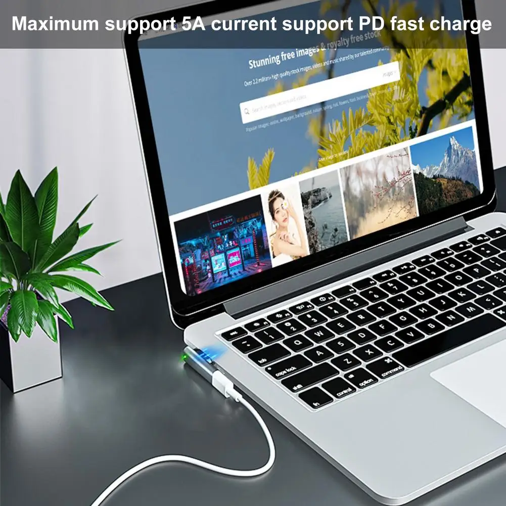 NEW Portable LED Aluminum Alloy PD Fast Charging Conversion Type-c To Magsafe2 Adapter Air/pro Laptop Smart Phone