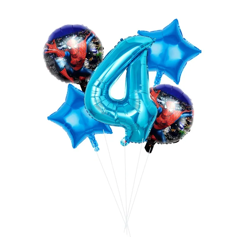 5 шт. воздушные шары из фольги «Человек-паук» 1, 2, 3, 4, 5 шт., супер герой, украшения для дня рождения, 30 дюймов, красные воздушные шарики с цифрами, воздушные шарики, детские игрушки