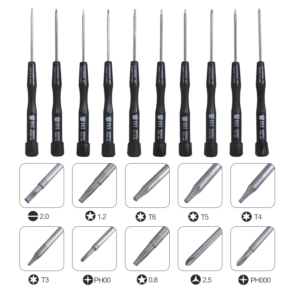 BST8800EPrecisionDisassembleScrewdriver10In1StarShape12mm