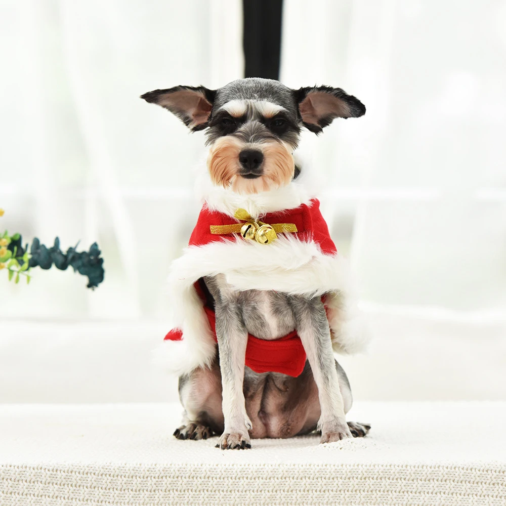 

Christmas Dog Winter Warm Cloak Cute Thick Thicken Pet Polar Fleece Warm Clothing Christmas Shawl For Christmas Parties