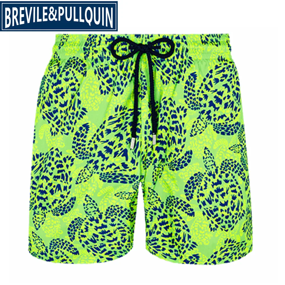 T Бренд Brevile pullquin пляжные обшитые мужские шорты Черепашки купальная одежда бермуды сексуальные взрослые бордшорты быстросохнущие панды шорты - Цвет: T