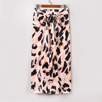 

Summer New Fashion Women 2020 Casual Skirt Leopard Print Bandage Tight Fitting Bag Hip Sexy Skirt Vintage Elegant Skirt L0103