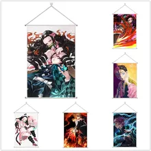 

Demon Slayer Tanjirou Nezuko Kyoujurou Akaza Alloy Scroll Cartoon Comic Scroll Hanging Wall Decor