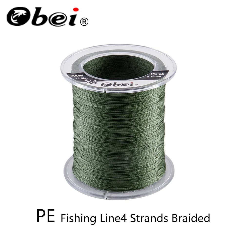 

Obei 300M PE Fishing Line 4 Strands Braided Multifilament Fishing Line Smooth Sea Softwater Line 10-120lb