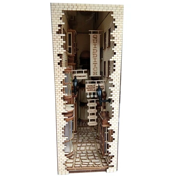 

DIY Wooden Book Corner Art Bookends Removable Handmade Bookshelf Office Bookshelf Decoration