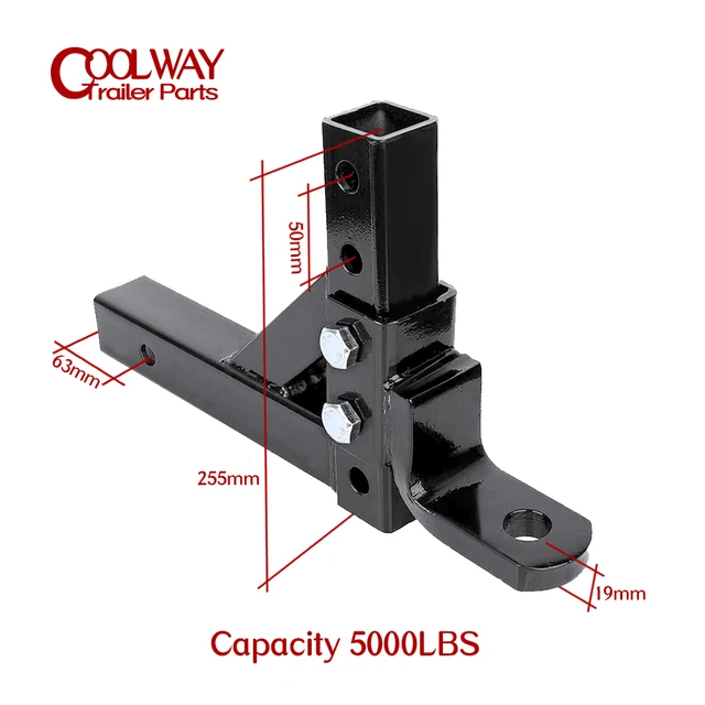 4 단 조절식 드롭 히치 볼 마운트 견인