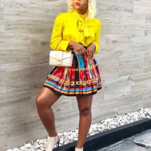 Разноцветные сексуальные плиссированные мини-юбки с принтом летние трапециевидные юбки с высокой талией женская уличная одежда стильная юбка с поясом D8252