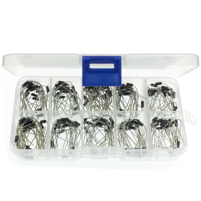 200pcs 10Values Rectifier Diode Assortment Kit 1N4001~1N4007
