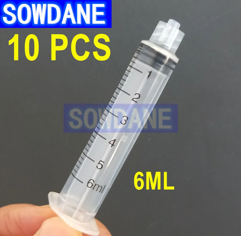 10 Pcs Disposable 6 Ml Syringes For Dispensing Needles Teeth Cleaning