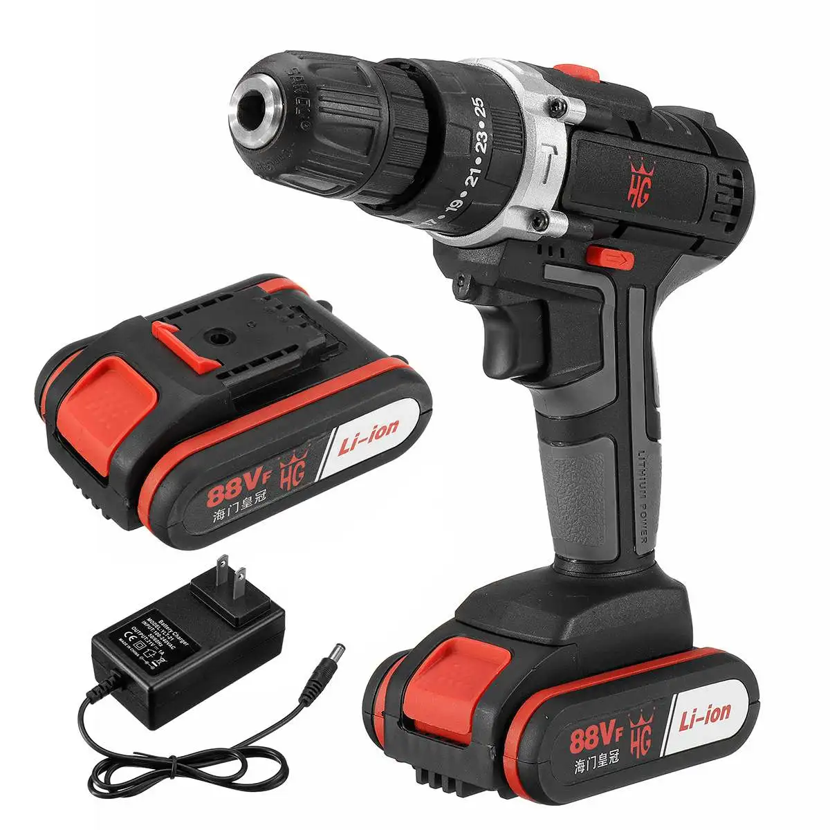 88VF Электрическая Отвертка ударный Drill25+ 3 Шестерня Мини дрель аккумуляторная электрическая дрель литиевый перезаряжаемый аккумулятор электроинструменты - Цвет: 2 Battery 1 Charger