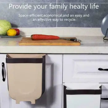 

Creative Wall Mounted Folding Waste Bin Kitchen Bin Can Rubbish Container Box