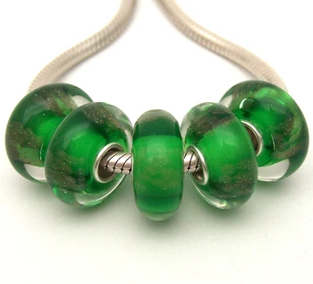 

JGWG1297 5X 100% Authenticity S925 Sterling Silver Beads Murano Glass beads Fit European Charms Bracelet diy jewelry Lampwork